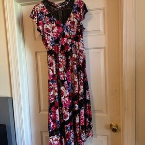 Torrid size 00 Floral Black and Pink Women's Dress